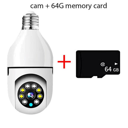 Bulb Security Camera 360° Panoramic Motion Detection Night Vision