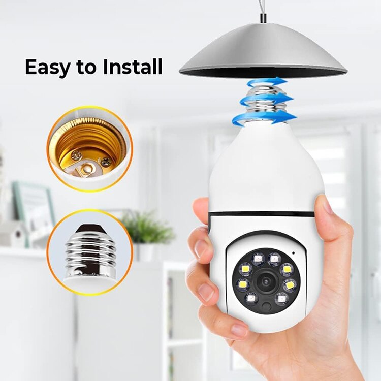 Bulb Security Camera 360° Panoramic Motion Detection Night Vision