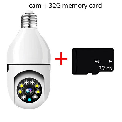 Bulb Security Camera 360° Panoramic Motion Detection Night Vision