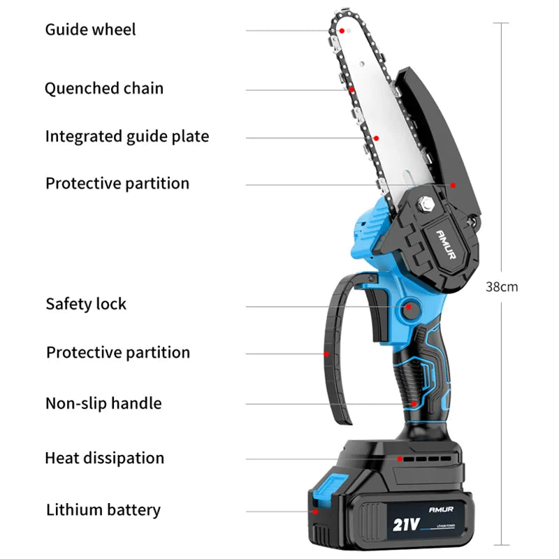 6 Inch Mini Cordless Electric Chainsaw